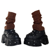 brown leg warmers boogzel clothing