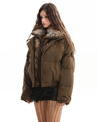 brown puffer jacket boogzel clothing