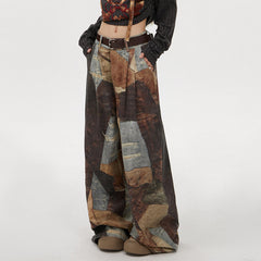 brown wide leg baggy pants boogzel clothing