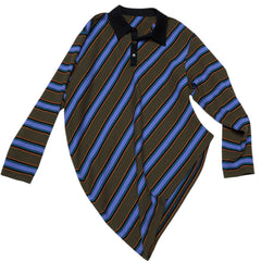 brown blue stripe rugby polo boogzel clothing