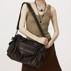 brown multi pocket shoulder bag boogzel clothing