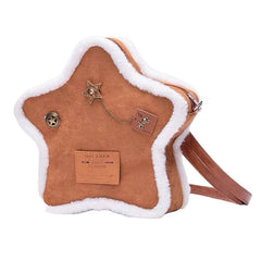 brown sheepskin star backpack boogzel clothing