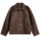 brown suede jacket boogzel clothing