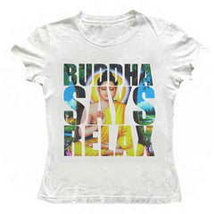 buddha says relax baby tee boogzel clothing