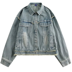 butterfly patch y2k denim jacket boogzel clothing