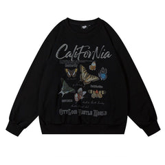 Butterfly Print vintage Sweatshirt - Boogzel Clothing