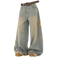 camouflage star wide leg jeans boogzel clothing