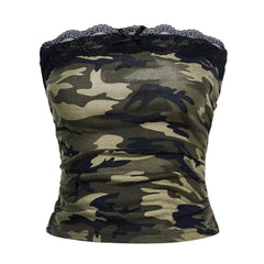 camouflage lace tube top boogzel clothing
