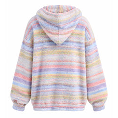 candy stripe knit zip-up hoodie boogzel clothing