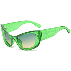 green cat eye chunky sunglasses boogzel clothing