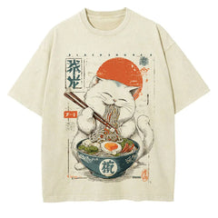 cat ramen graphic tshirt boogzel clothing