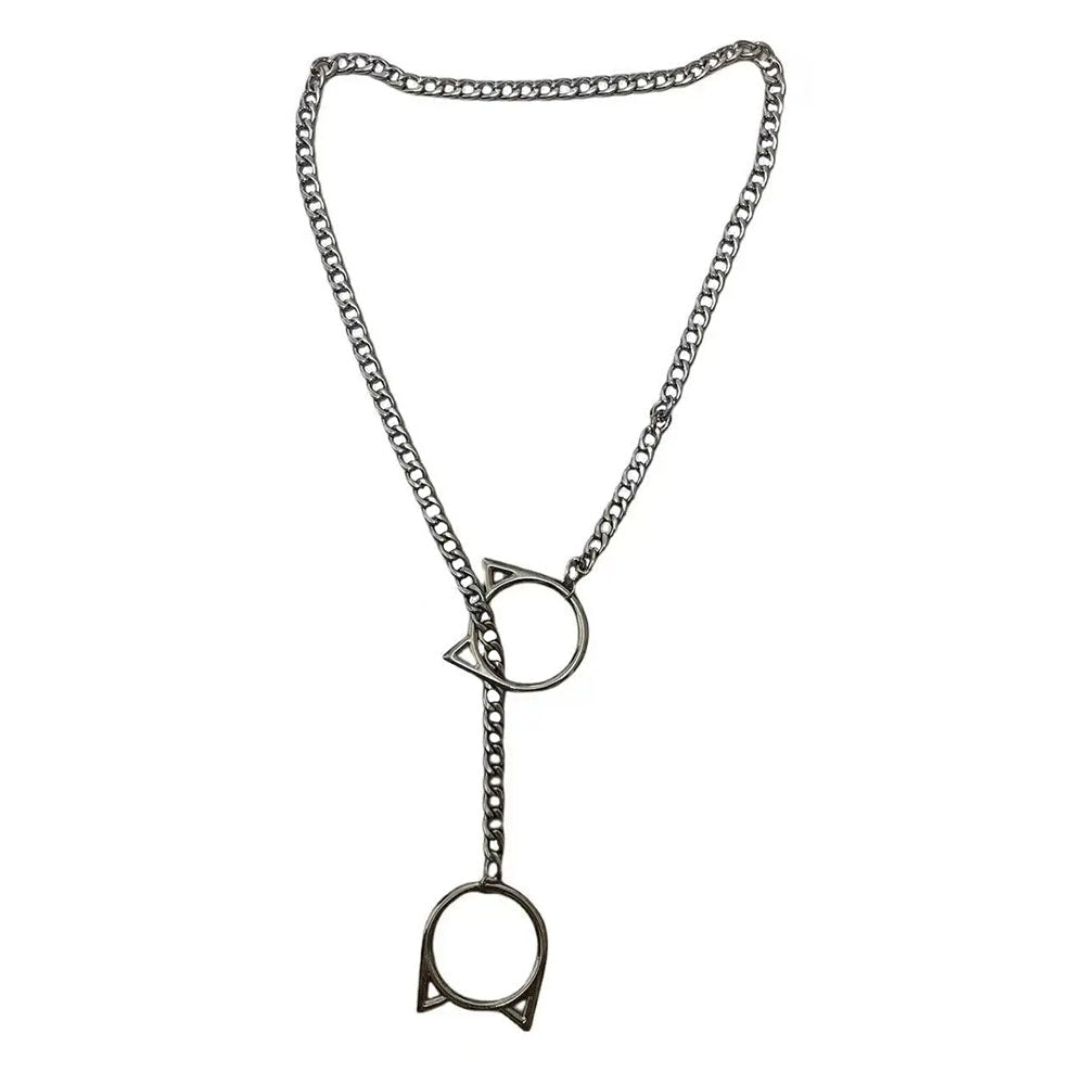 cat ring drop chain necklace boogzel clothing