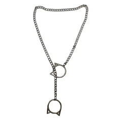 cat ring drop chain necklace boogzel clothing