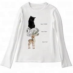cat swan deer y2k long sleeve top boogzel clothing