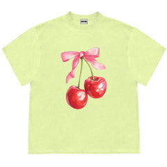 cherry bow graphic t-shirt boogzel clothing