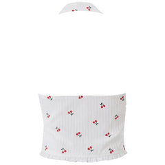cherry halter crop top boogzel clothing