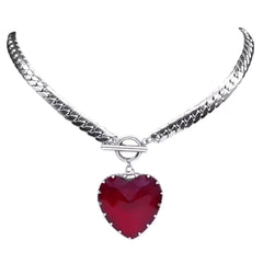 chunky heart pendant necklace boogzel clothing
