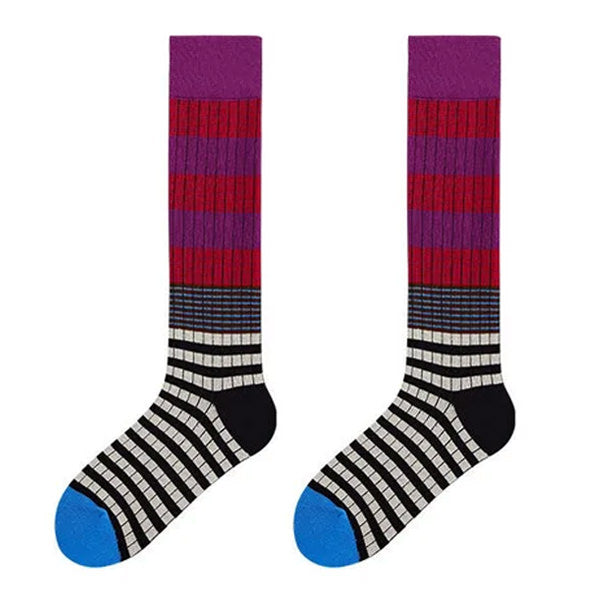 colorful striped high socks boogzel clothing