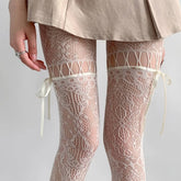 coquette bow lace tights boogzel clothing