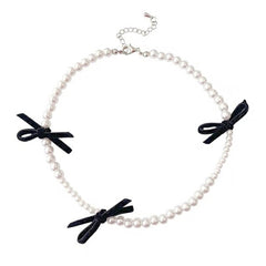 coquette aeshetic pearl bow choker boogzel clothing
