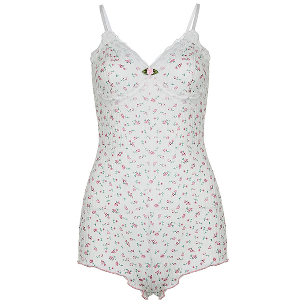 coquette aesthetic floral romper boogzel clothing