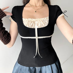 coquette aesthetic ruched top boogzel clothing