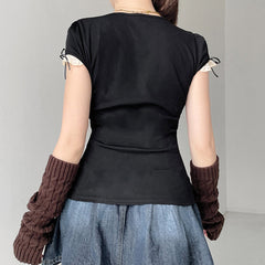 coquette aesthetic ruched top boogzel clothing