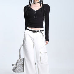 coquette aesthetic v neck top boogzel clothing