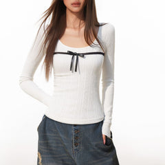 coquette bow long sleeve top boogzel clothing