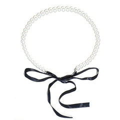coquette bow pearl necklace boogzel clothing