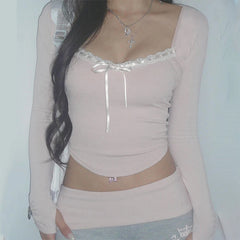 coquette bow pink top boogzel clothing