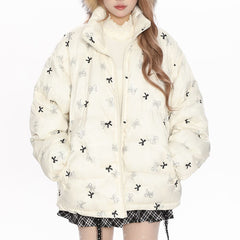 coquette bow puffer jacket boogzel clothing