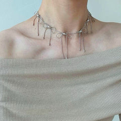 coquette bows choker necklace boogzel clothing