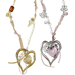 coquette heart charm beaded necklace boogzel clothing