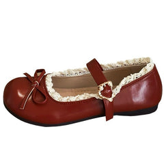 coquette lace trim mary jane flats boogzel clothing