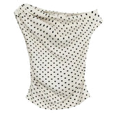 coquette polka dot off shoulder top boogzel clothing