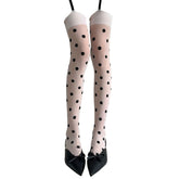 coquette polka dot suspender tights boogzel clothing
