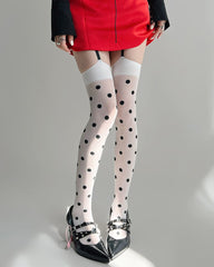 coquette polka dot suspender tights boogzel clothing