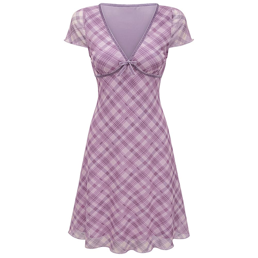 cottage summer plaid mini dress boogzel clothing