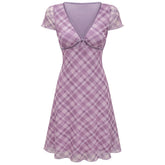 cottage summer plaid mini dress boogzel clothing
