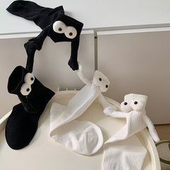 3D Eyes Hand Holding Socks - Boogzel Clothing - Couple Socks