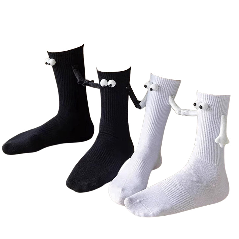 3D Eyes Hand Holding Socks - Boogzel Clothing - Couple Socks