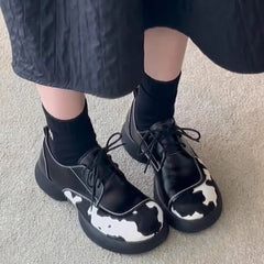 cow print oxford boots boogzel clothing