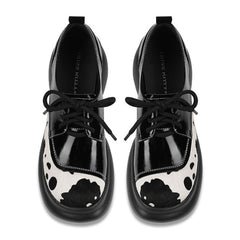 cow print oxford boots boogzel clothing