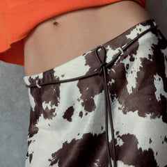 cow print satin maxi skirt boogzel clothing