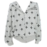 cross print zip up hoodie boogzel clothing