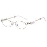 crystal metal oval sunglasses boogzel clothing