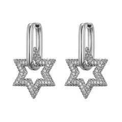 crystal star hoop earrings boogzel clothing