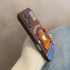 cute bear embroidery iphone case boogzel clothing