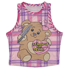 cute bear prin ttank top boogzel clothing